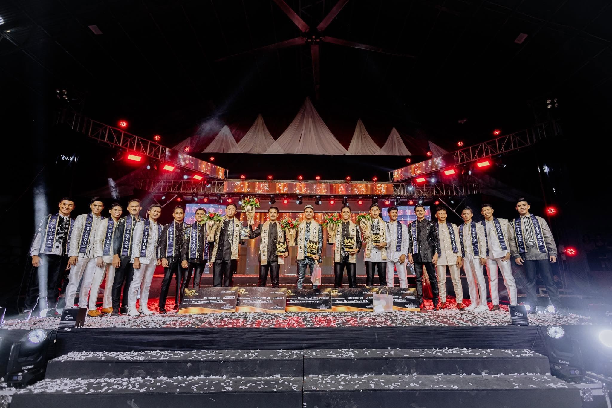 Mister Sogod candidates on stage during the crowning night